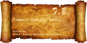 Tomecz Benjámin névjegykártya